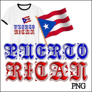 Puerto Rican Gothic Text PNG,Boricua Flag Sublimation Design,Afro Latino Pride T-Shirt Printable,Puerto rico design png,Digital Download