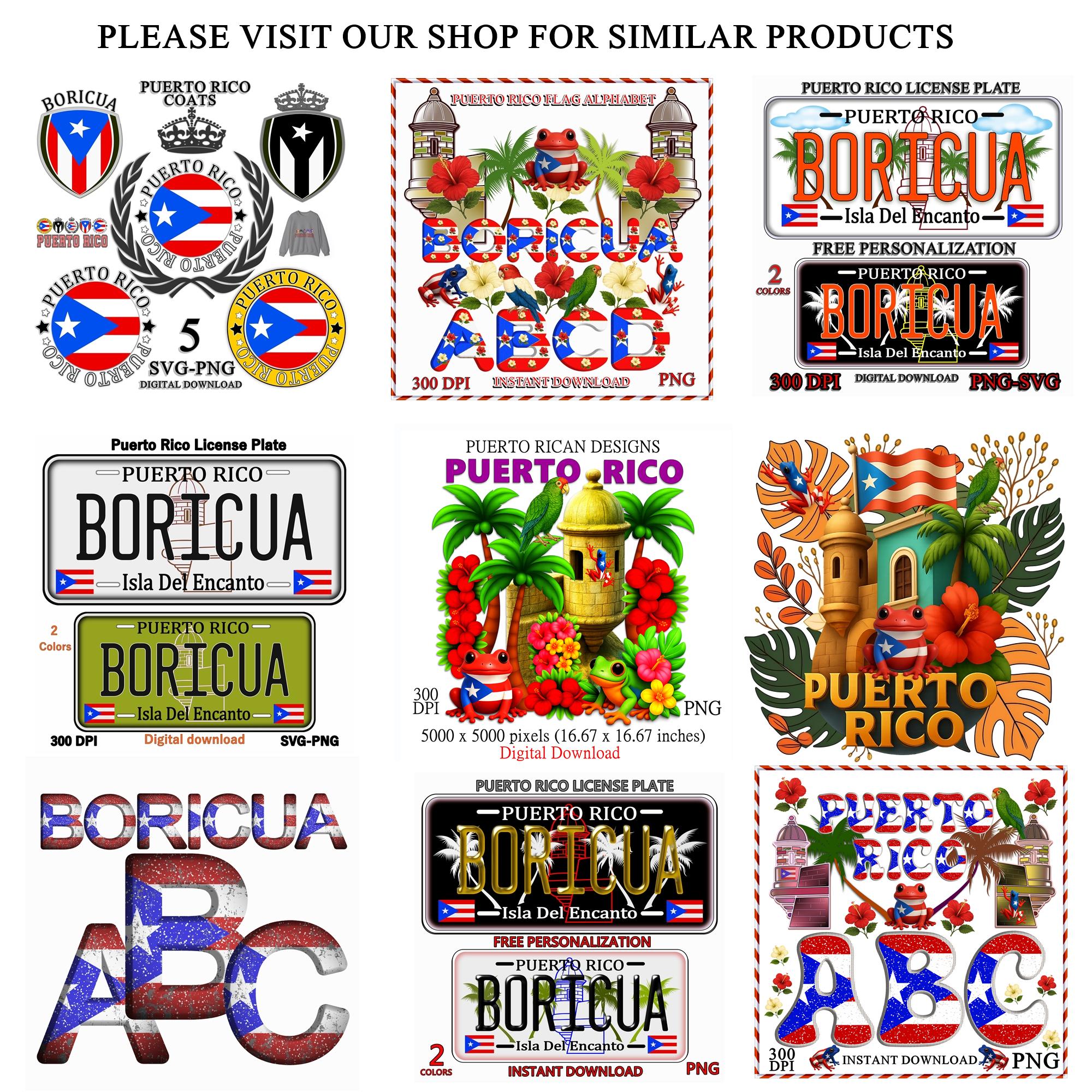 Puerto Rico Flag Alphabet PNG: 3D Letters, Numbers, Icons (digital ...