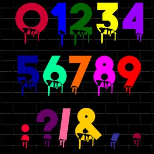 Dripping Paint Alphabet Clipart: Graffiti Font (SVG, PNG, AI) - Etsy