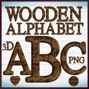 wooden font PNG clipart, Wooden Letters for Natural Rustic, wooden numbers png, Scrapbook Alpha,Realistic Wood Texture 3D Alphabet PNG Set
