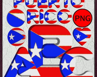 Fonte de clipart PNG da bandeira de Porto Rico: Alfabeto Patriótico Boricua