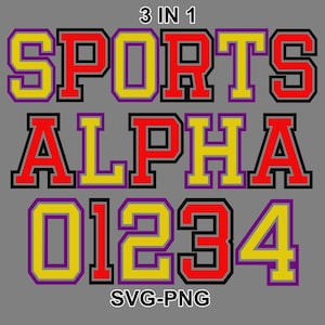 Baseball font SVG, Varsity Font PNG, Varsity Alphabet, Sports Font, School Font, , College font, numbers and letters for jerseys,2 alphabets