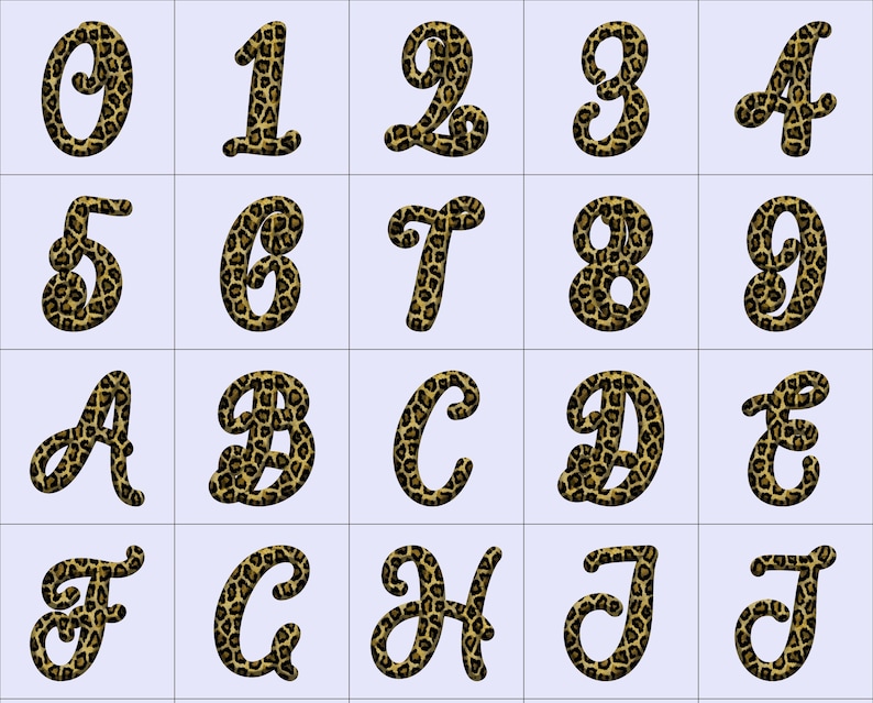 25 Letters Leopard Print Alphabet: 3D Letters and Numbers PNG (digital Download ...