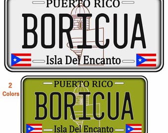 Puerto Rico BORICUA License Plate SVG PNG – 2 Colors Digital Download