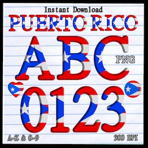 Puerto Rico Flag Alphabet PNG Clipart: Letters & Numbers (digital ...