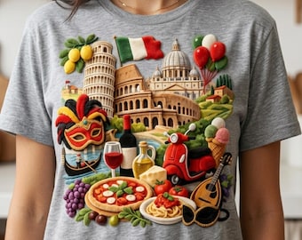 3D Puffy Italy PNG - 2 Designs (With & Without Shadows), Italian Culture, Commercial Use