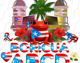 Puerto Rico Flag Alphabet PNG,Boricua Font, Caribbean Design Elements (Digital Download)