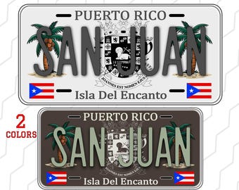 San Juan Puerto Rico License Plate SVG PNG – 2 Color Options – Digital Download