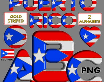 Bandeira de Porto Rico, alfabeto PNG, SVG, fonte Boricua (download digital)