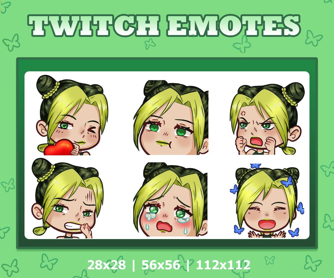 Jojo Jolyne Anime Emotes for Twitch Discord Youtube Etsy