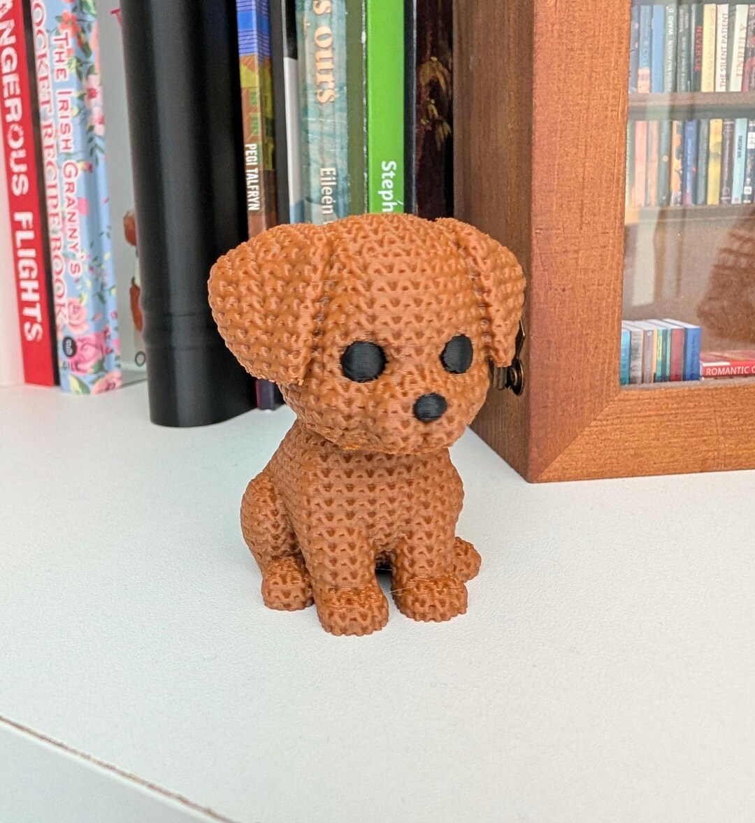 Cute Labradoodle Figurine - Faux Knitted Cockapoo Desk Pet - Tiny ...