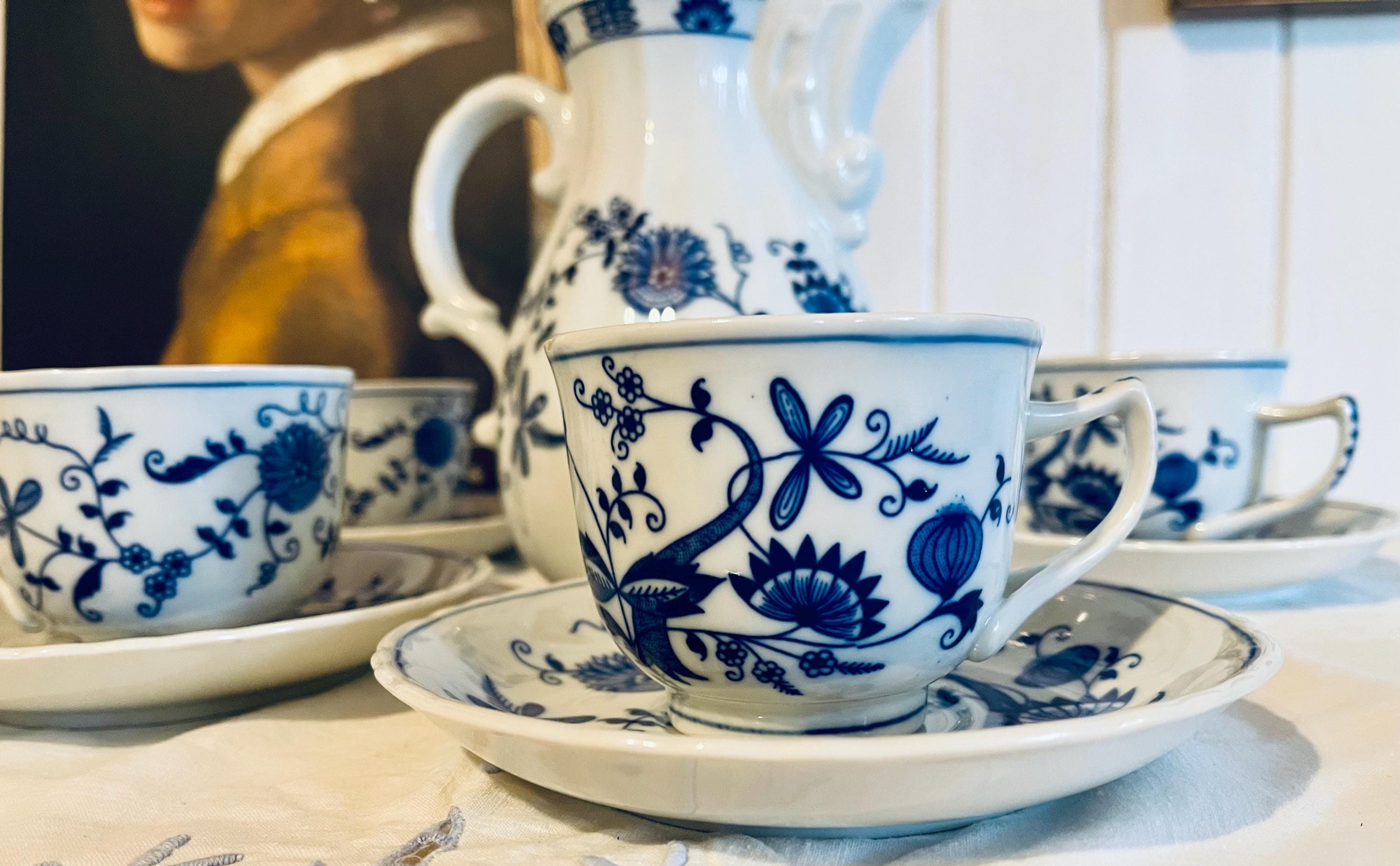 Vintage Vienna Woods Blue Onion Tea Set: Teapot, Cups & Saucers - Etsy