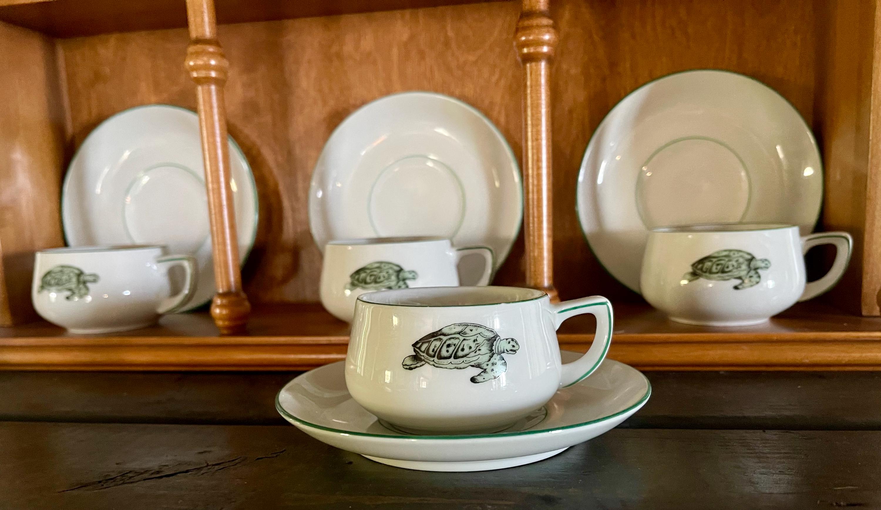Vintage Turtle Soup Cups & Saucers: Thomas Lacroix, Germany, Set