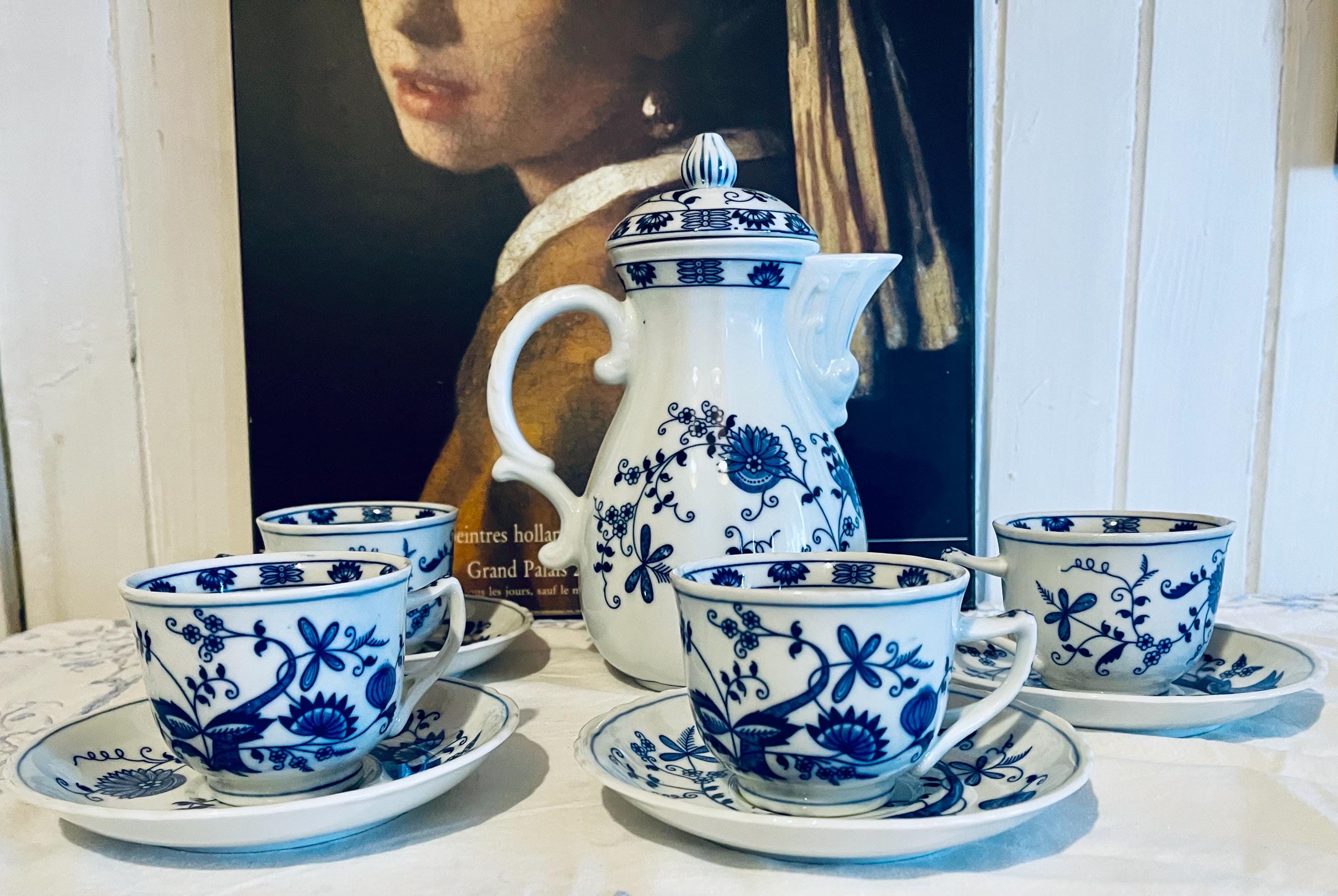 Vintage Vienna Woods Blue Onion Tea Set: Teapot, Cups & Saucers - Etsy