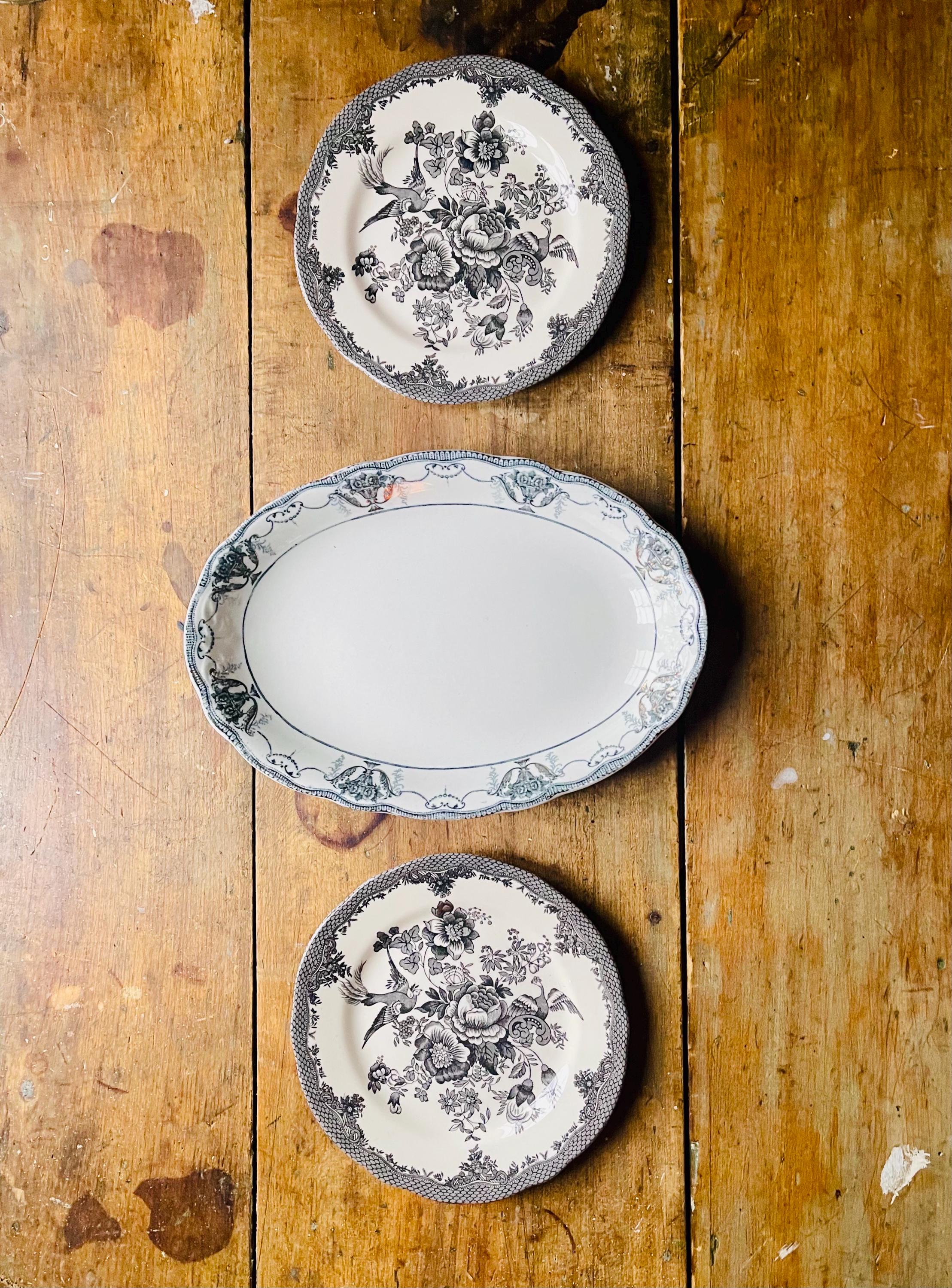 Antique English Wall Plate Trio – Stanley Pottery Swindon Platter