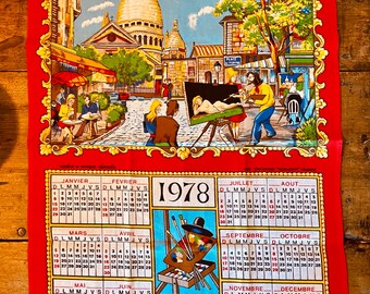 Torchon Calendrier Vintage 1967