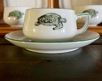 Vintage Turtle Soup Cups & Saucers: Thomas Lacroix, Germany, Set