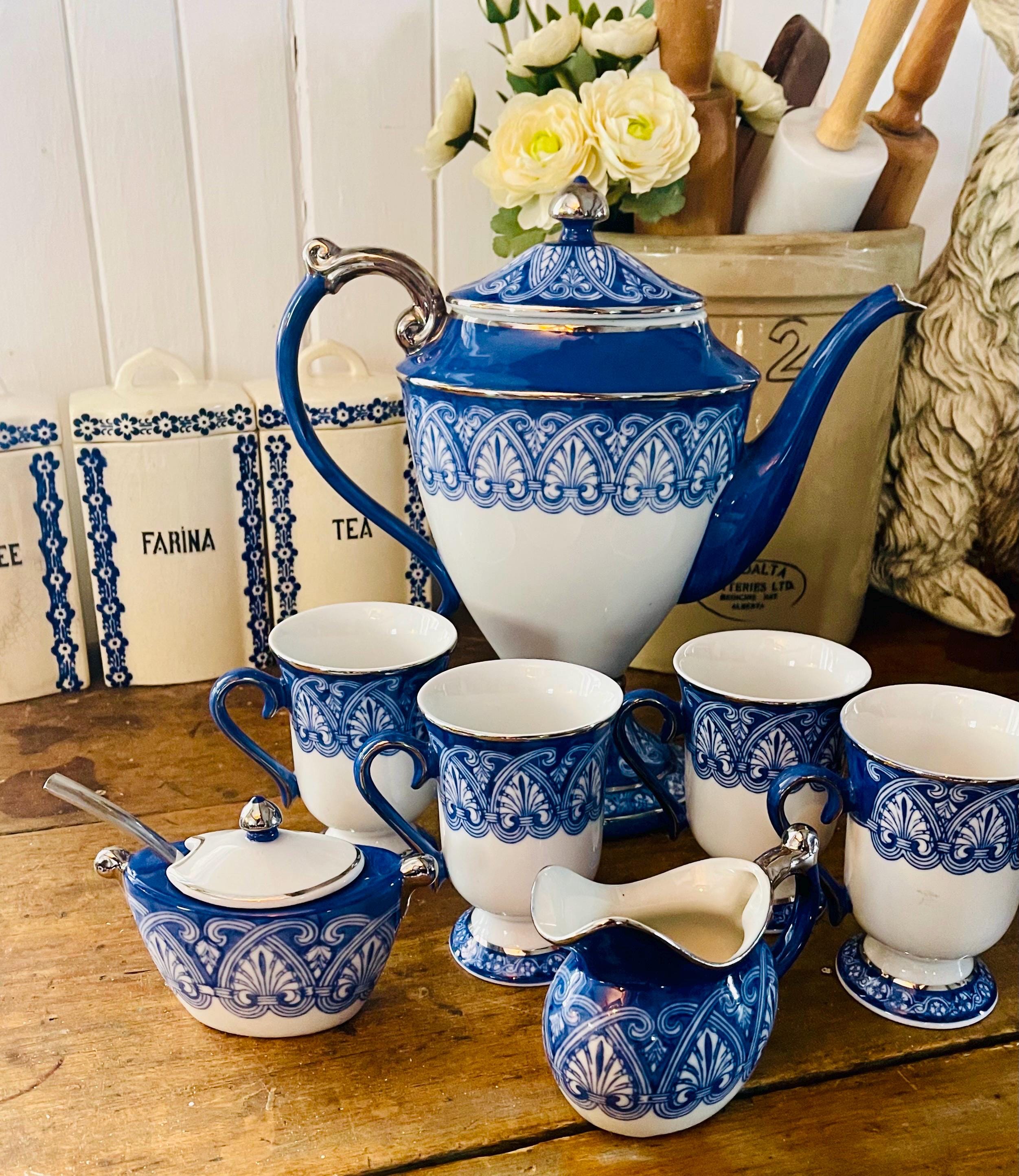 HOUSE COLLECTION Rabat LINE - Coffee Service Set Blue 6pcs
