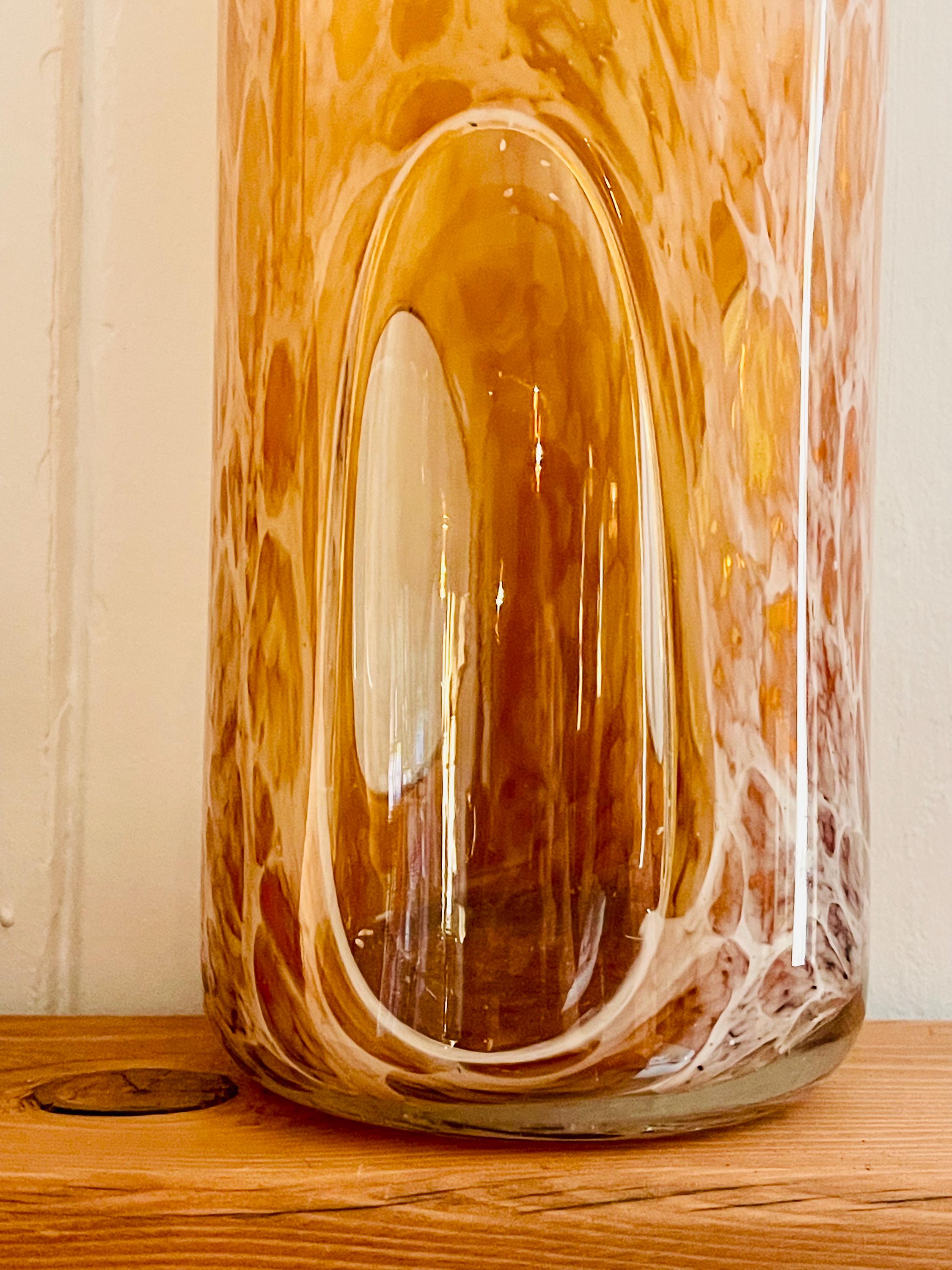 VALERIA VASI オレンジ Bubbles Ambar フラワーベース Vintage Amber Bubble Glass Vase: Heavy Italian Art Glass (11.5