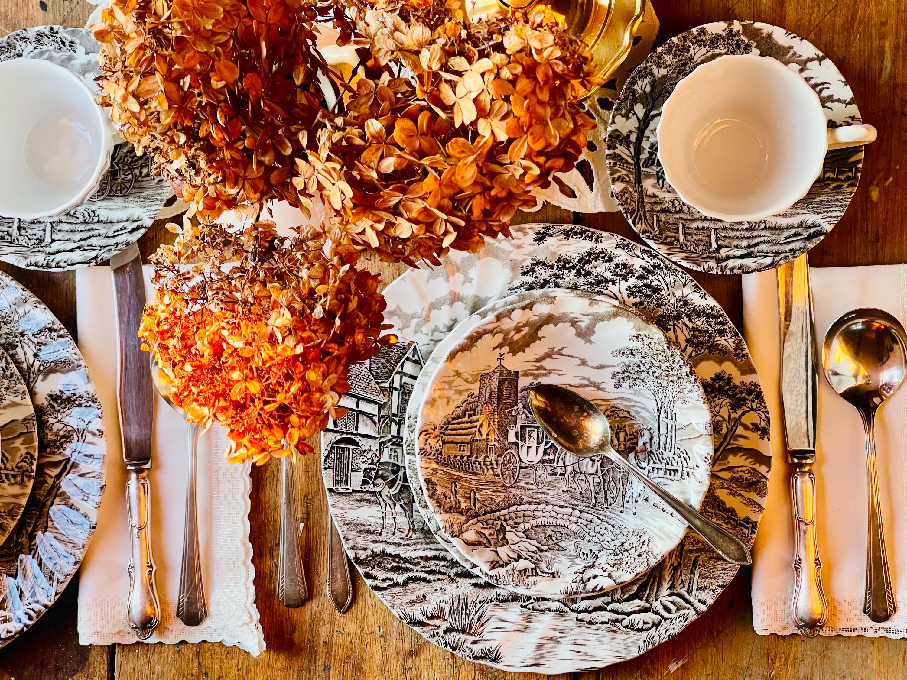 希少 イギリス製 ヴィンテージ Myott ミヨット 食器セット 6枚セット 4 or 6 Guests Vintage Myott Royal Mail Dinnerware Set English