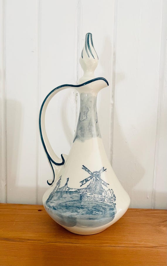 デルフト　酒盃 Delft Blue & White Liquor Jug with Cork Ceramic Stopper