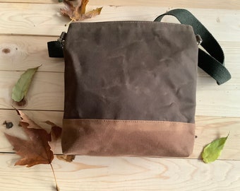 Waxed canvas bag women, canvas backpack woman, shoulder bag waxed canvas, womens bag with adjustable straps