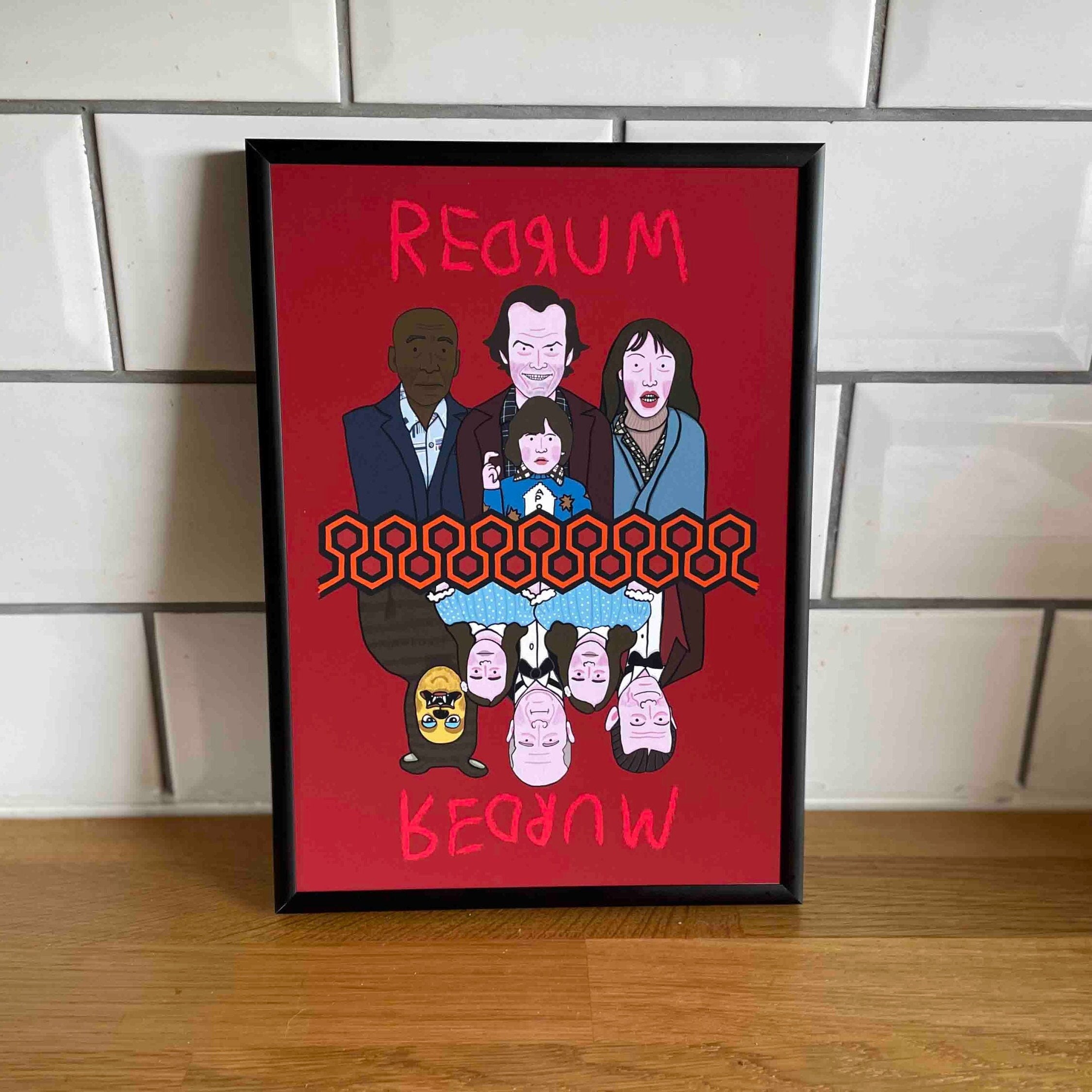 Framed Realistic 3D THE SHINING REDRUM Door Replica Diorama -  Sweden