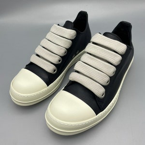 Shoes Platform Sneakers Rick Owens Shoes Leather Canvas High Top Black ...