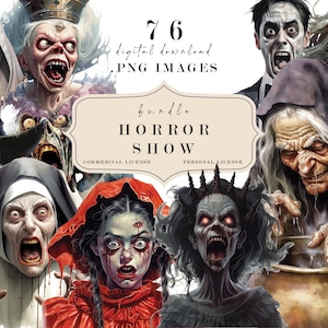 Horror Villain Clipart, Evil Horror Characters, Spooky, Scary Figures, Creepy People, Horror Movie Clipart, Instant Download, Commercial Use