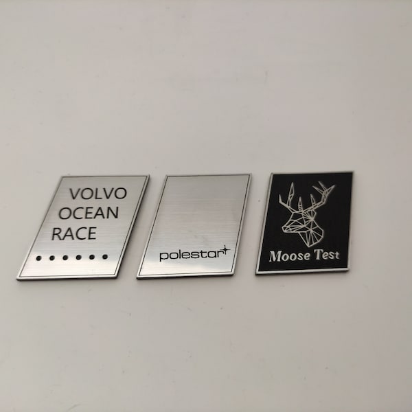 Aluminum plated  R Design AWD Moose Test Logo Badge Car Body Rear Trunk Decor Sticker for  Ocean V40 V60 V90 XC60 XC90 XC40 S60 S90