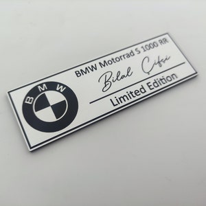 Personalized BMW signature logo , limited or special edition label with your name bmw individual or bmw motorsport international image 2