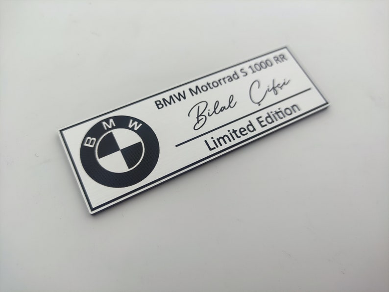 Personalized BMW signature logo , limited or special edition label with your name bmw individual or bmw motorsport international image 2