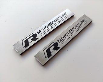 5pcs  R line motorsport line logo aluminum plated metal look self adhesive decorative speaker door twitter logo Sticker badge