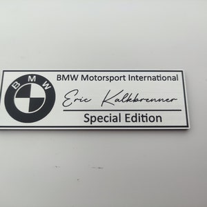 Personalized BMW signature logo , limited or special edition label with your name bmw individual or bmw motorsport international image 10