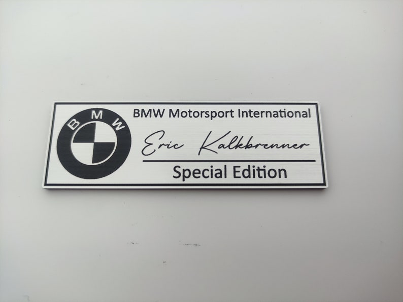 Personalized BMW signature logo , limited or special edition label with your name bmw individual or bmw motorsport international image 10