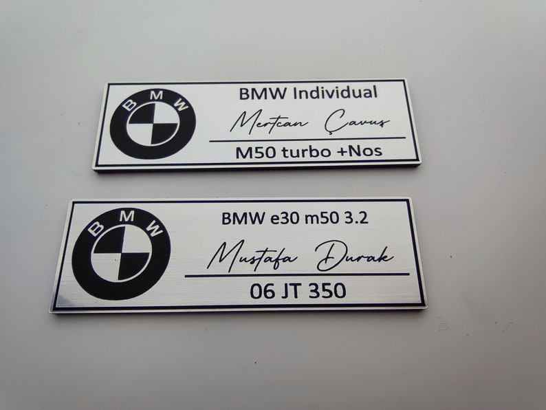 Personalized BMW signature logo , limited or special edition label with your name bmw individual or bmw motorsport international image 7