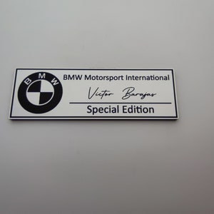 Personalized BMW signature logo , limited or special edition label with your name bmw individual or bmw motorsport international image 8