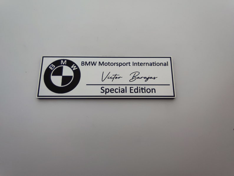 Personalized BMW signature logo , limited or special edition label with your name bmw individual or bmw motorsport international image 8