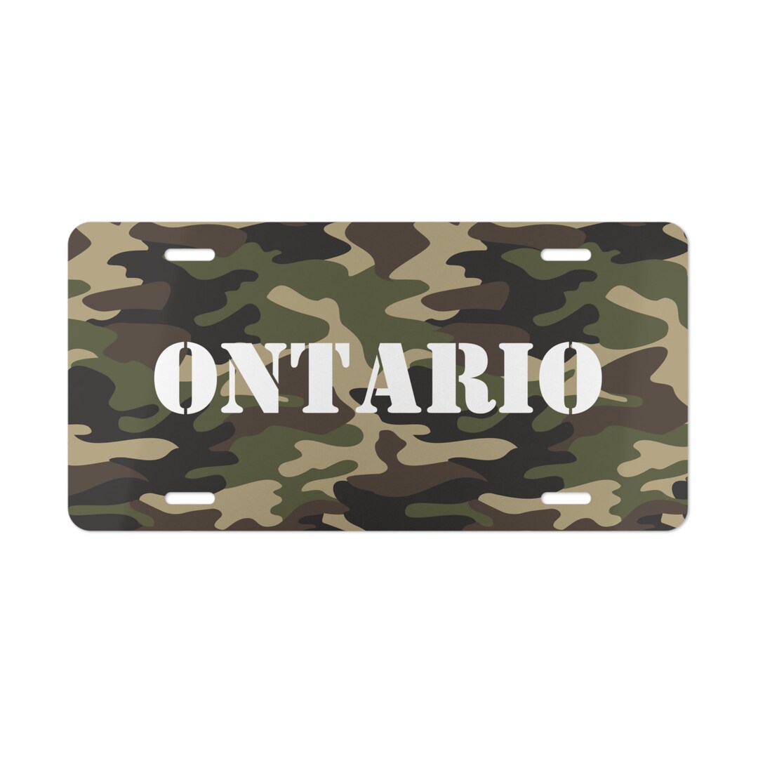 Ontario Vanity Plate, Camo Plate, Camouflage, Vanity Plate, Canadian License Plate, Car Plate
