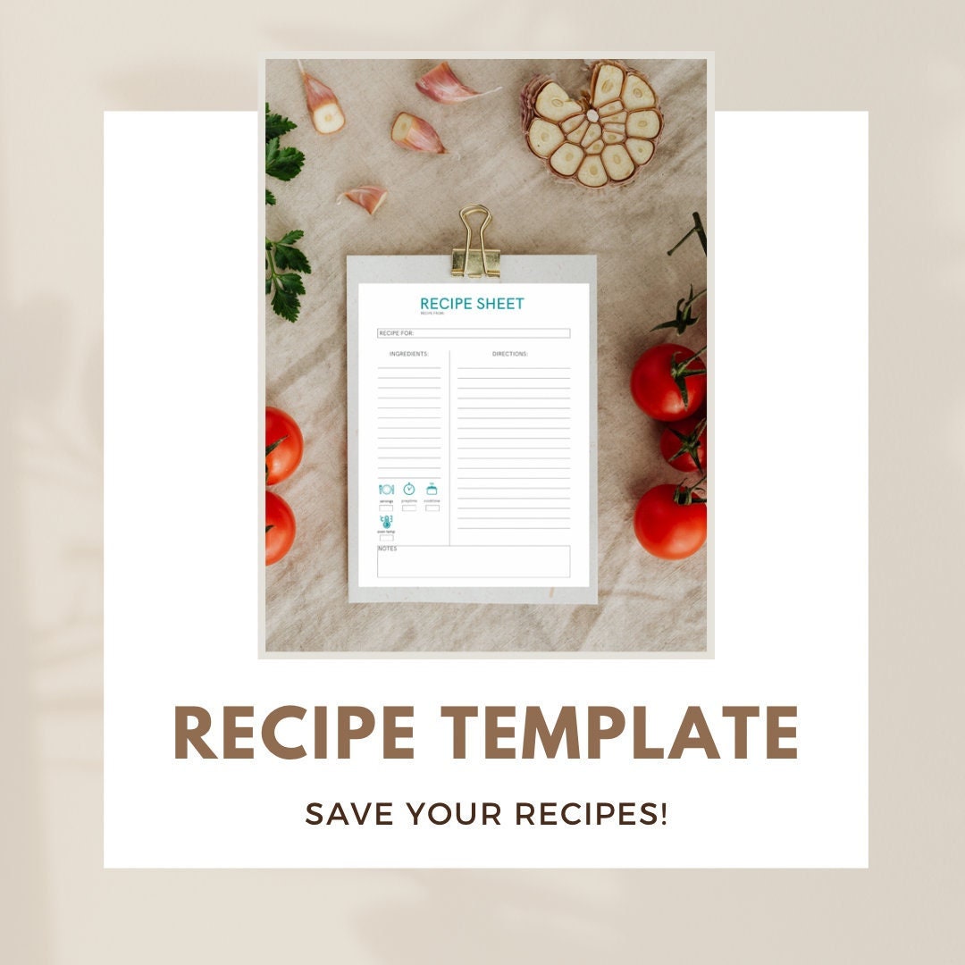 Recipe Sheet Printable Recipe Template Printable Recipe Etsy Canada Il 1080xN.4739610442 8yjp