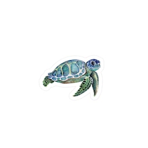 Turtle Kiss-Cut Vinyl Decals, Cute Sticker Lover Gift for Her, Laptop Decal, Water Bottle Sticker, Car Decal, Ocean Animal Gift, Wildlife