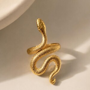 Sterling Silver Snake Ring, Adjustable Serpent Band, Bohemian Spiral Design