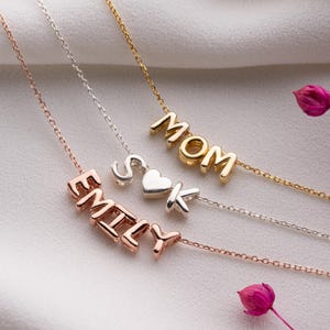 Luftblase Name Halskette 3D Luftblase Buchstabe Halskette Gold Ballon Buchstabe Halskette Charme Benutzerdefinierte Alphabet Anhänger Name Schmuck Geschenk für Sie