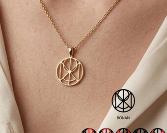 Silver Name Logo Necklace, Custom Logo Name Necklace, Geometric Name Necklace, Gold Name Jewelry, Unique Name Jewelry Modern Letter Necklace