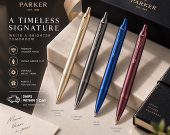 Personalized Parker IM Monochrome Ballpoint Pen, Custom Name Engraved Metal Pen, Elegant Gift For Dad, Gift for Teacher,  Executive Gift