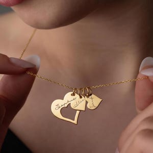 Collier prénom personnalisé coeur en argent sterling, collier prénom enfant personnalisé, pendentifs nom de famille coeur gravé, cadeau fête des mères