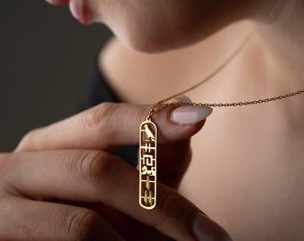 Aangepaste hiërogliefennaamketting: 925 sterlingzilveren Egyptische cartouche