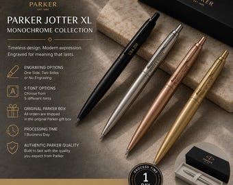 Personalized Parker Jotter XL Ballpoint Pen, Custom Name Engraved Metal Pen, Elegant Gift For Dad, Gift for Teacher