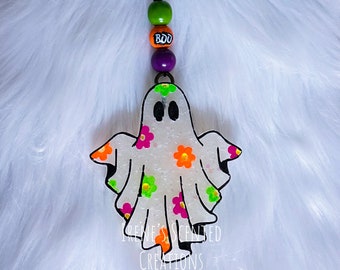 Ghost with flowers car freshener aroma bead freshie