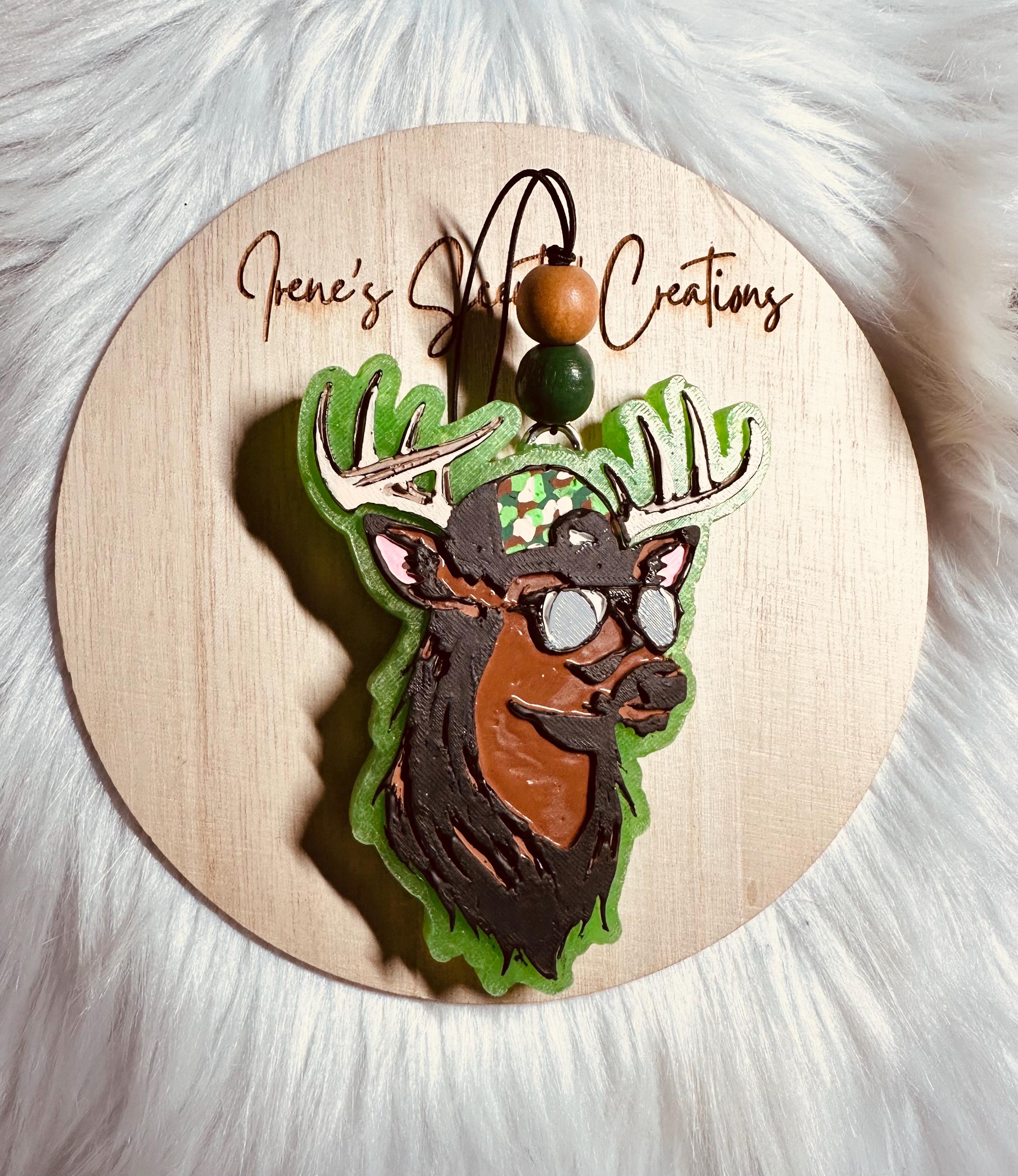 Deer with sunglasses car freshie